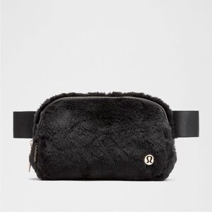 Lululemon limited edition black plush fleece belt bag